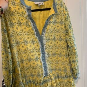Barok Yellow dress with denim detailing size M NWT